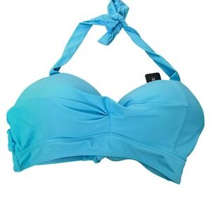 Tempt Me Retro Halter Push Up Swim Twist Front Bikini Top Size‎ Small
